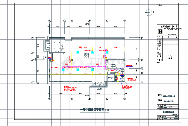 [杭州]多层某中学整套暖通设计cad平面施工图纸-图二
