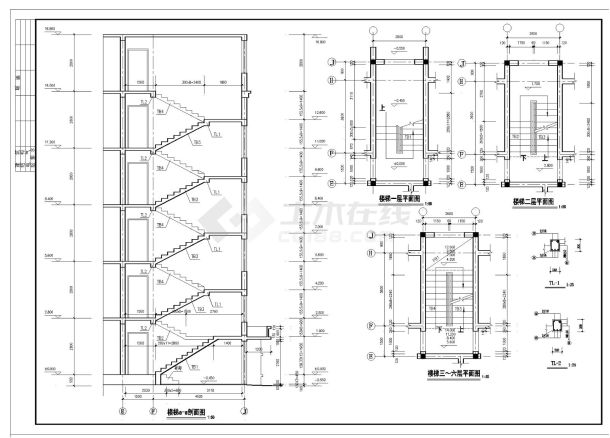 某市住宅楼阁楼层砖混建筑结构施工图CAD详图-图二