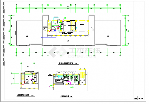 某地多层办公楼溴化锂空调cad详细施工方案图纸-图二