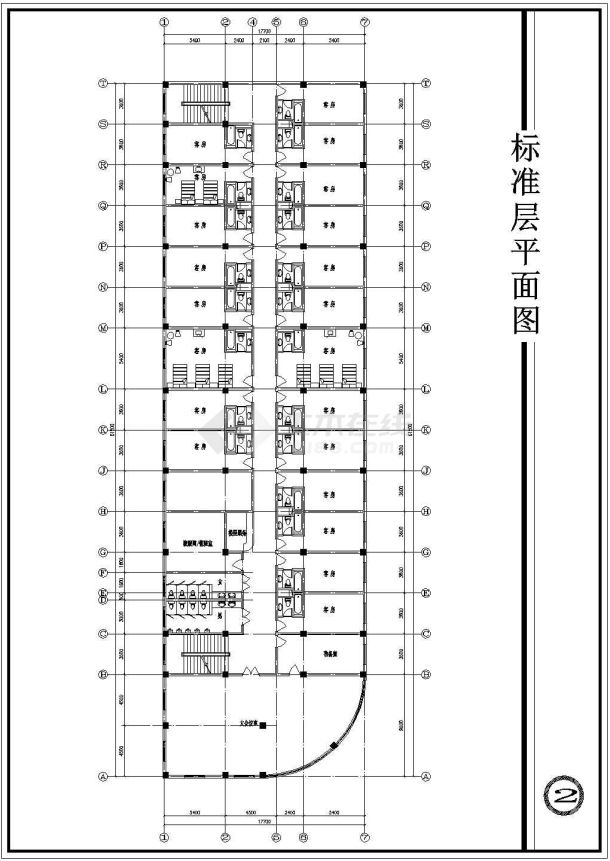 某高层剪力墙结构欧式宾馆设计cad建筑方案图-图一