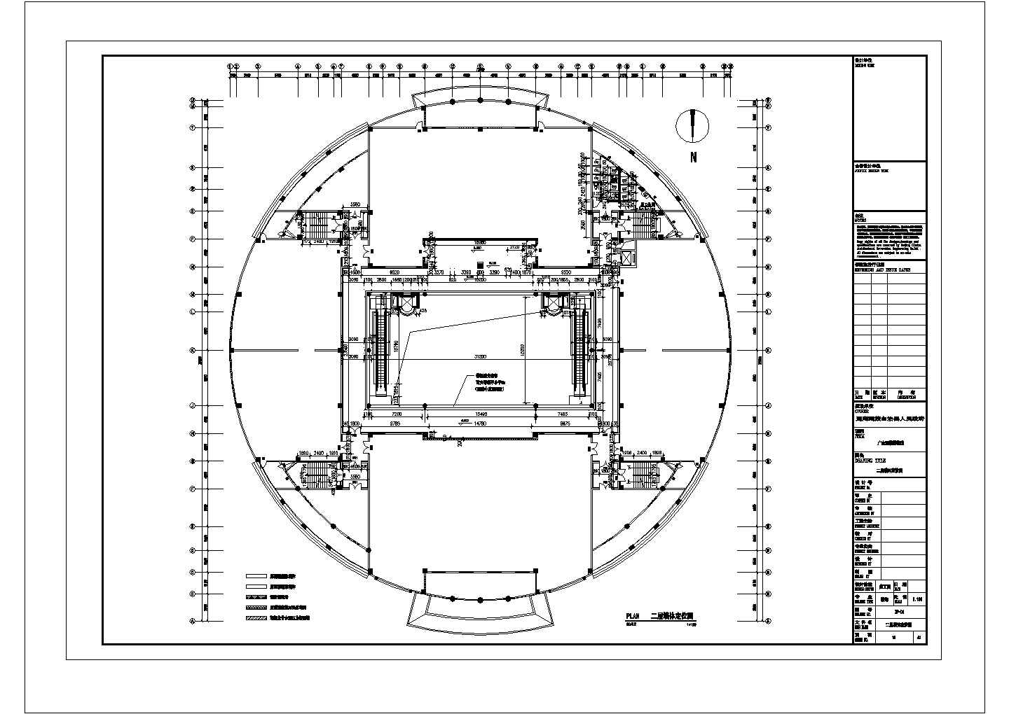 某瑶族民族文化博物馆CAD建筑平面图设计 文本-二层
