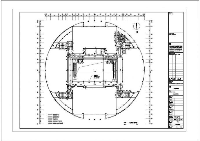 某瑶族民族文化博物馆CAD建筑平面图设计 文本-三层_图1