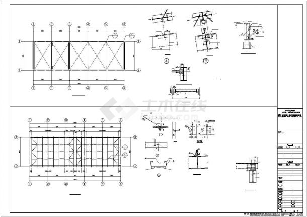 某单层门式刚架结构废料间结施设计方案CAD图纸-图二