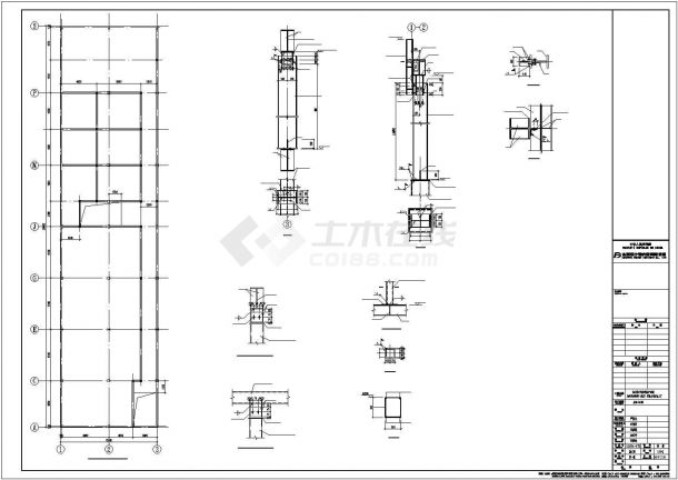 某单层门式刚架结构设计方案CAD图纸-图一