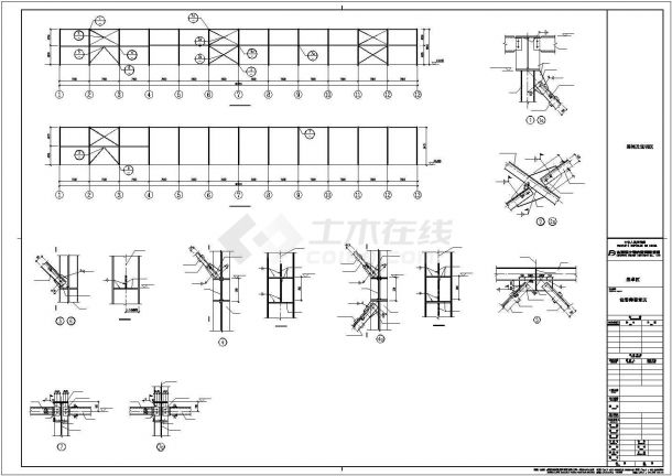 某单层门式刚架结构物流仓库设计方案CAD图纸-图一
