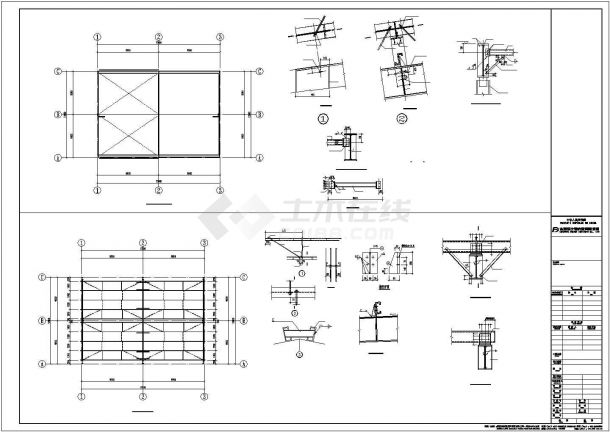 某单层门式刚架结构药品仓库设计方案CAD图纸-图二