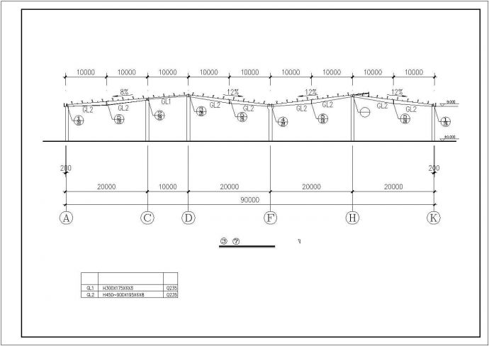 某单位厂房建筑钢结构设计方案CAD图纸_图1