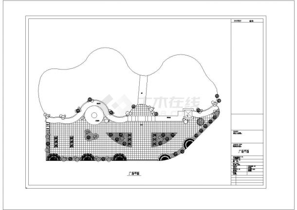 某商业区桥广场CAD设计施工图-图一