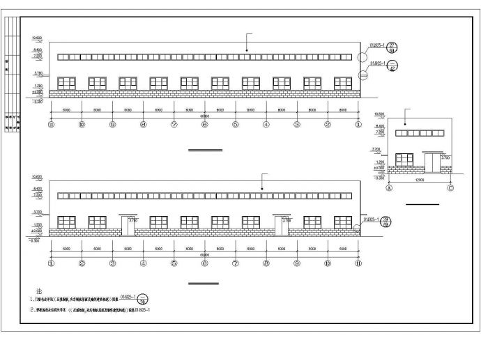 某开发区工厂钢结构设计方案CAD图纸_图1