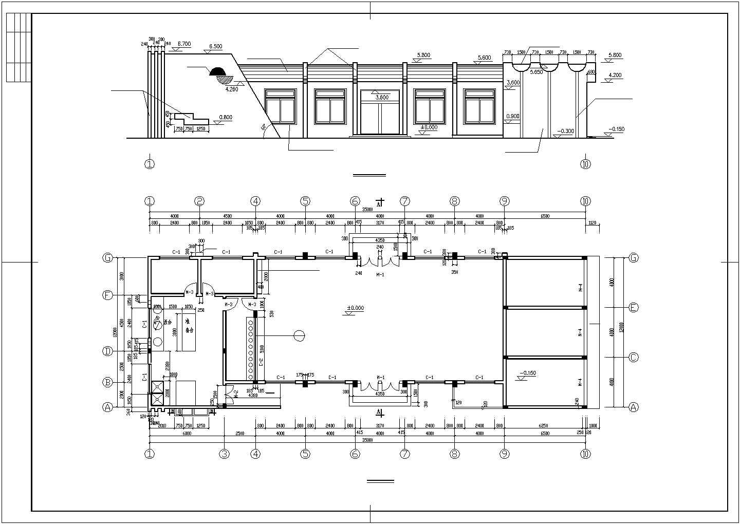 某中学食堂CAD设计建筑施工图