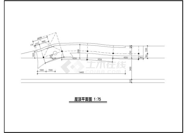 某空中亭廊CAD建筑施工图-图二