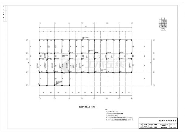 某地5层框架结构教学楼部分结构CAD施工图-图一
