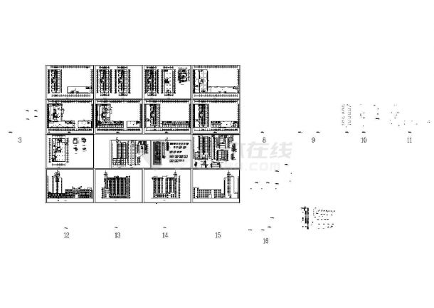 某高层框架结构酒店大楼设计cad全套建筑施工图（标注详细）-图一