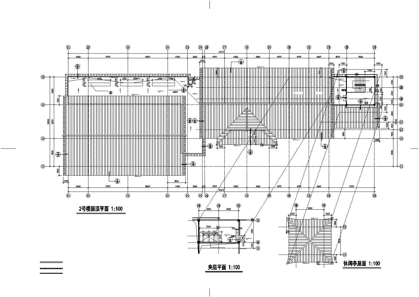 2500平米3层框架结构仿古风格商务酒店建筑设计CAD图纸