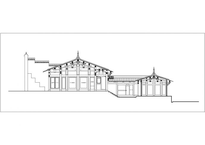 成都市某现代化村镇的宗祠建筑设计CAD图纸_图1