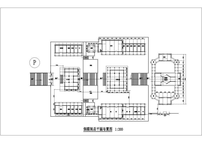 西安市风景区内部观景楼阁平立剖面设计CAD图纸_图1