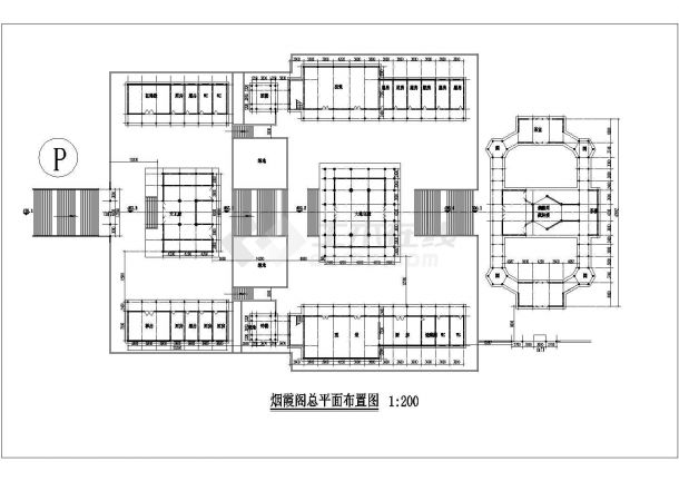 西安市风景区内部观景楼阁平立剖面设计CAD图纸-图二
