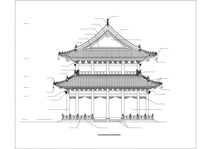 汉中市某寺庙内部仿古大雄宝殿全套建筑设计CAD图纸_图1