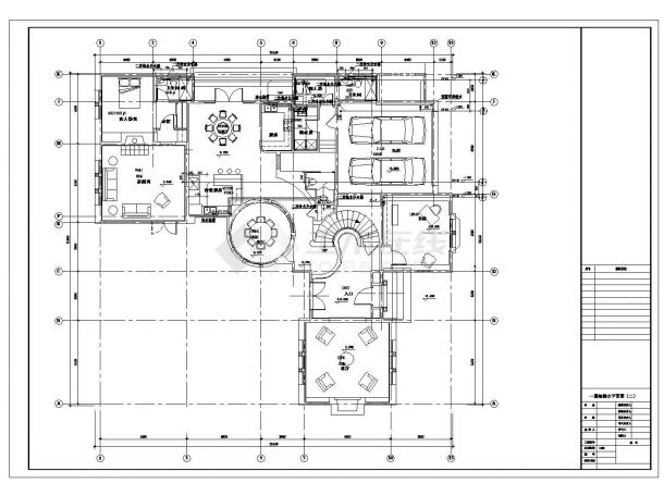 2层独立别墅给排水工程CAD图纸-图二