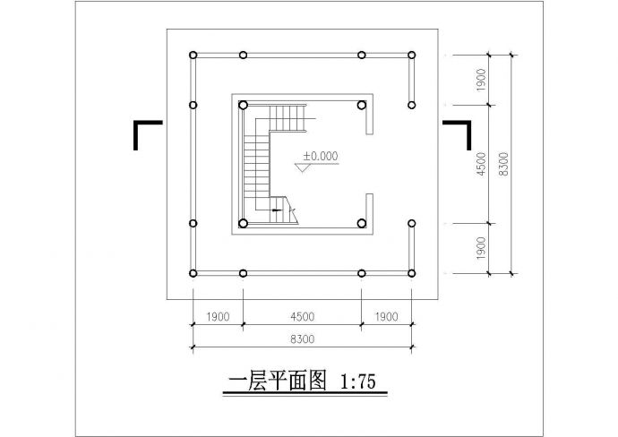 重庆市某寺庙内部3层框架结构仿古宝塔建筑设计CAD图纸_图1
