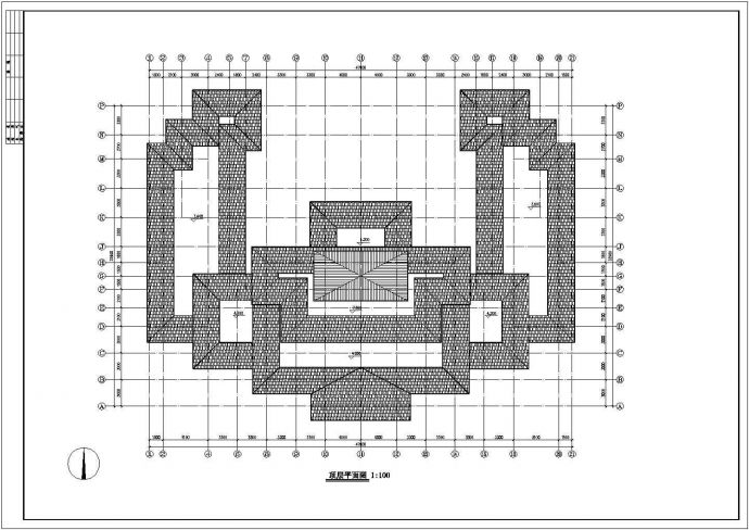 2800平米3层框架结构仿古休闲民宿酒店建筑设计CAD图纸_图1