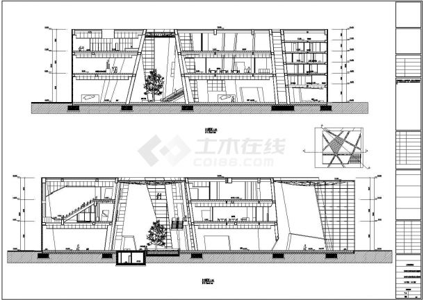 10662平米展览展馆建筑初步设计方案-剖面图-图一
