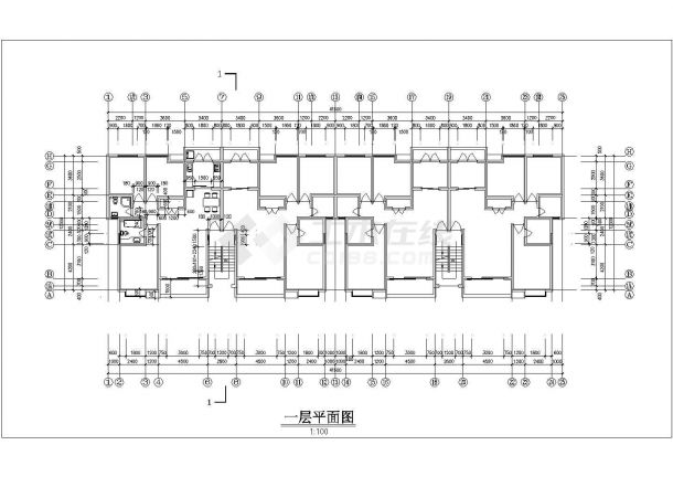 长沙市岚馨园小区7层砖混结构住宅楼平立剖面设计CAD图纸-图二