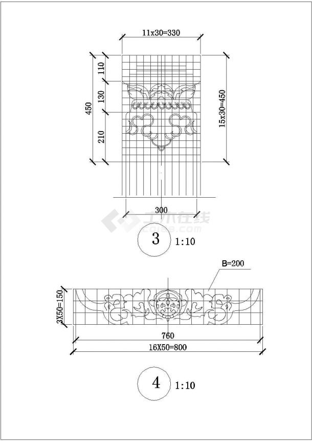 西藏很普遍的门楼样式全套施工设计cad图纸-图二