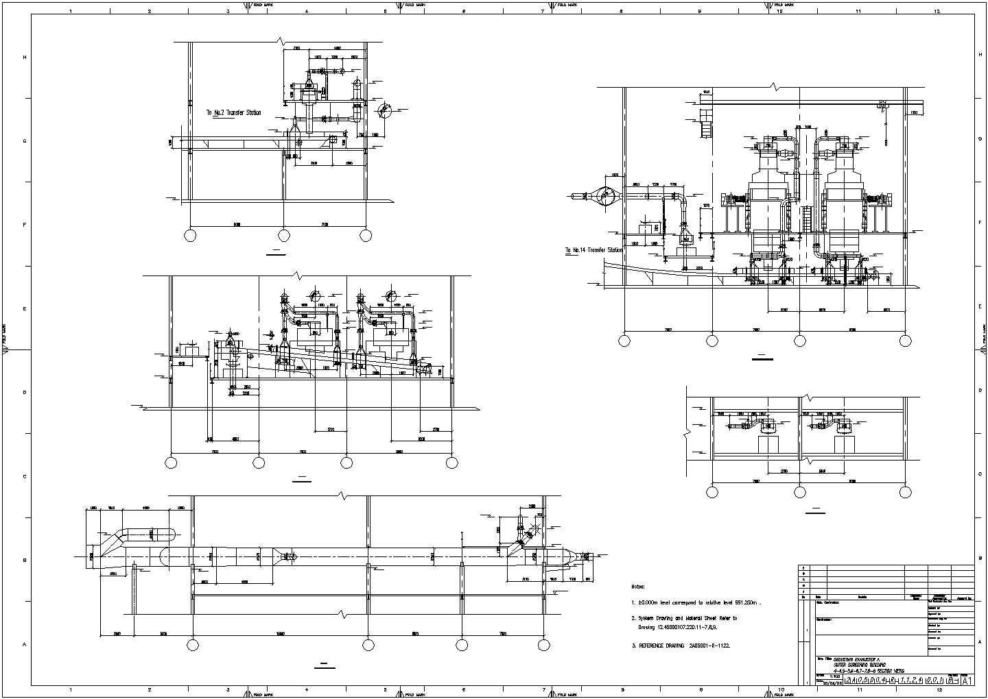 筛分室建筑施工平面图