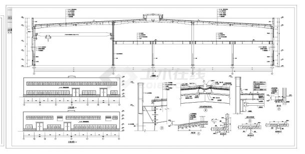 某新建厂房轻钢结构布置施工图CAD详图-图二