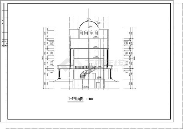 世财滨江音乐花园联体别墅施工CAD图-图二