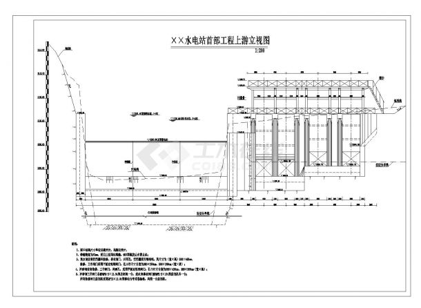 坝后式水电站设计全套设计施工图（11张）-图二