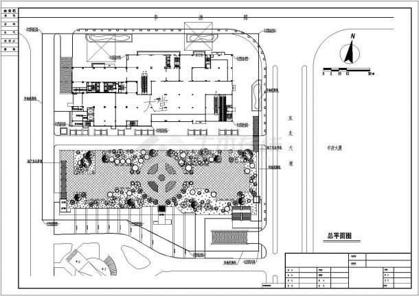 某综合文化中心广场规划设计施工CAD图纸-图一