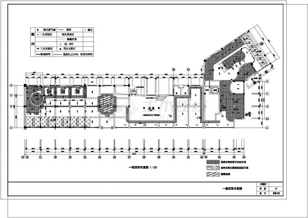某住宅小区会所经典中式餐厅建筑施工图，32张图纸-图一