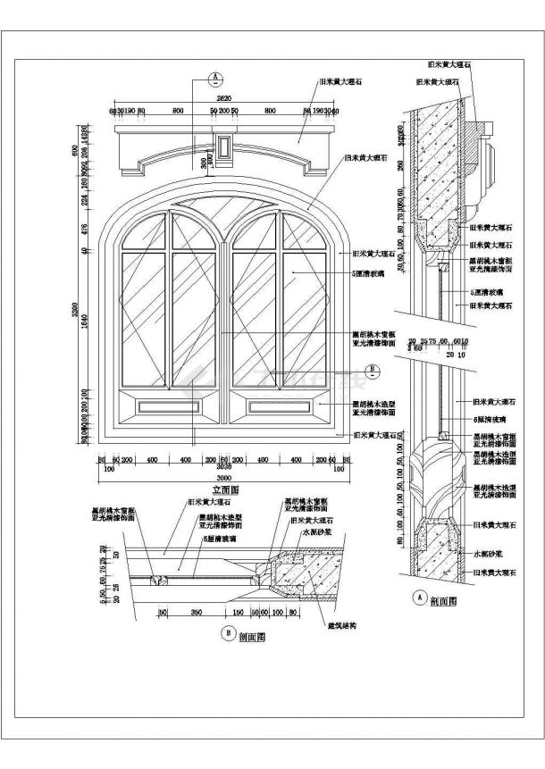 多种类型门窗施工CAD详图-图二