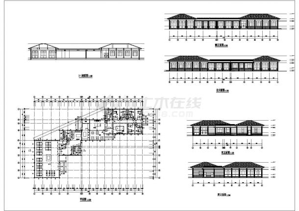 某高校食堂CAD建筑设计施工全套图纸-图一