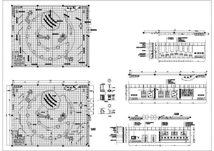 博物馆蜥蜴展示厅CAD室内装修方案图【（无标注）平面 室内立面】_图1