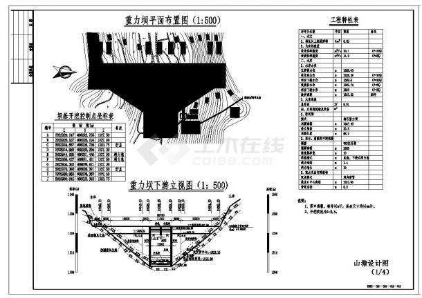 某库容小于10万方小水库施工cad图纸-图二