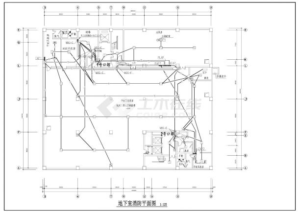 某地下人防车库电气工程CAD图纸-图一