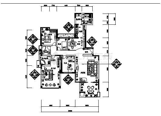 经典住宅室内装修CAD参考图-图一