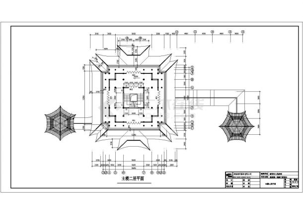 某景区回雁阁建筑设计CAD图纸-图二