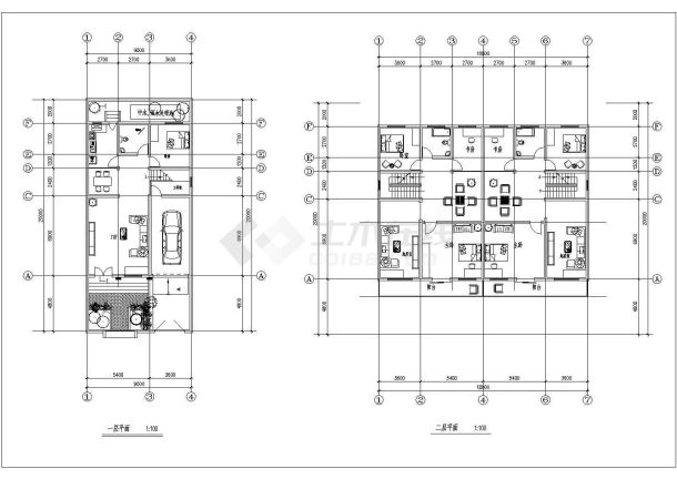 【徐州】某新农村小康两层三层独院式住宅建筑施工图-图二