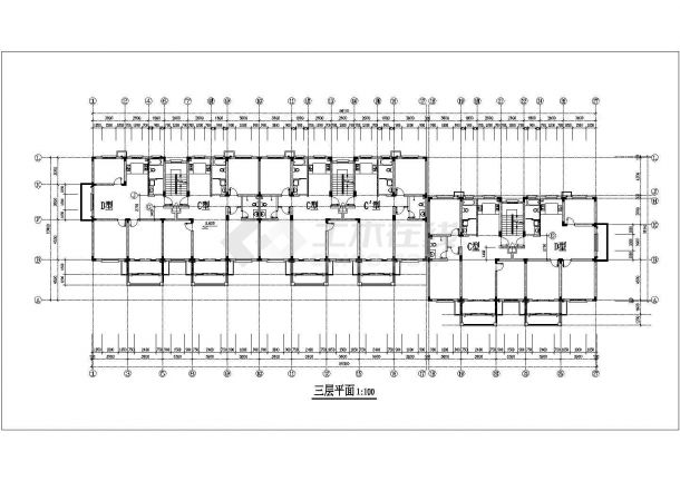 6层带阁楼坡屋面异形柱框架结构住宅楼建筑结构CAD施工图（共29张）-图二