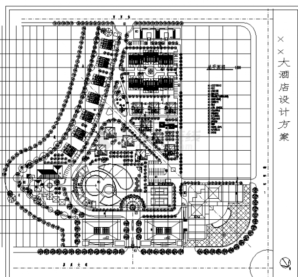 西湖大酒店综合楼建筑设计施工cad图纸（含说明）-图一