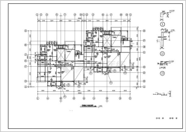 多层框架结构住宅楼结构设计图（长29.6米 宽18米）-图二