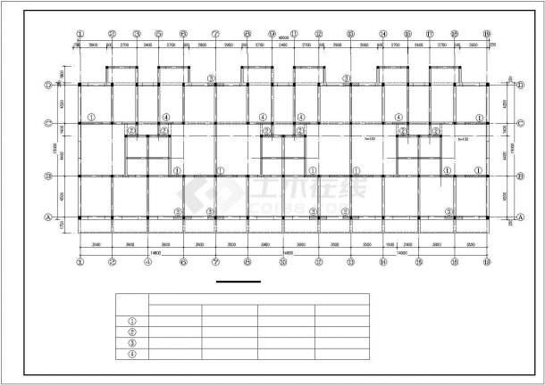 某六层框架结构住宅楼结构设计施工CAD图-图一