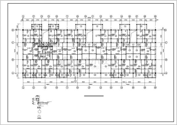 某六层框架结构住宅楼结构设计施工CAD图-图二
