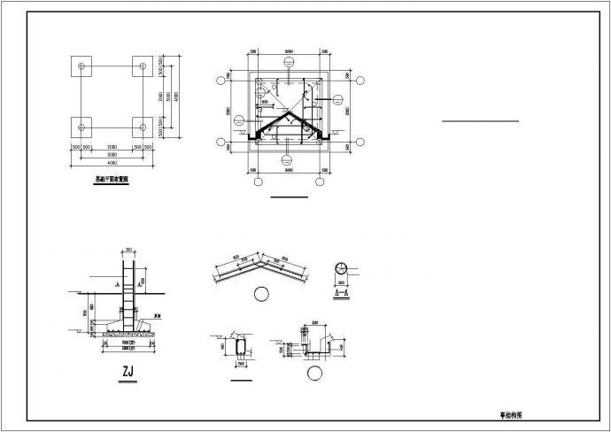 某国家级景区亭、长廊、围墙等建筑CAD结构施工图_图1