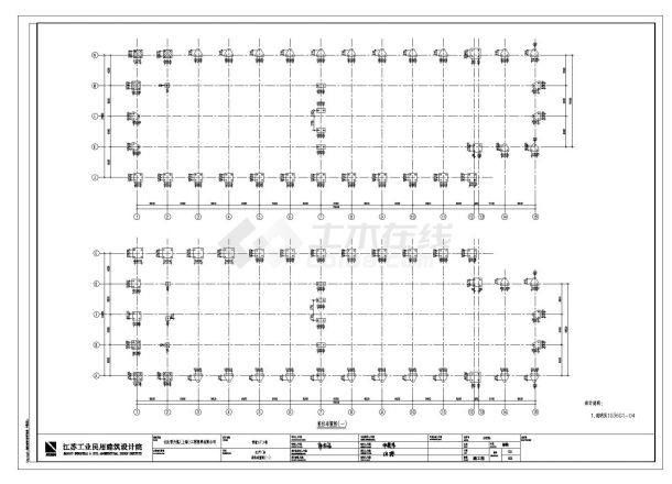 古比雪夫主厂房结构布置CAD规划详图-图一