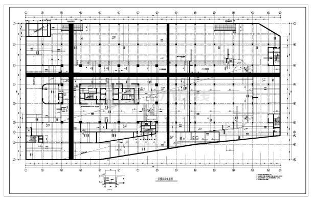 某市房屋工程基础及地下室结构布置CAD详图-图二